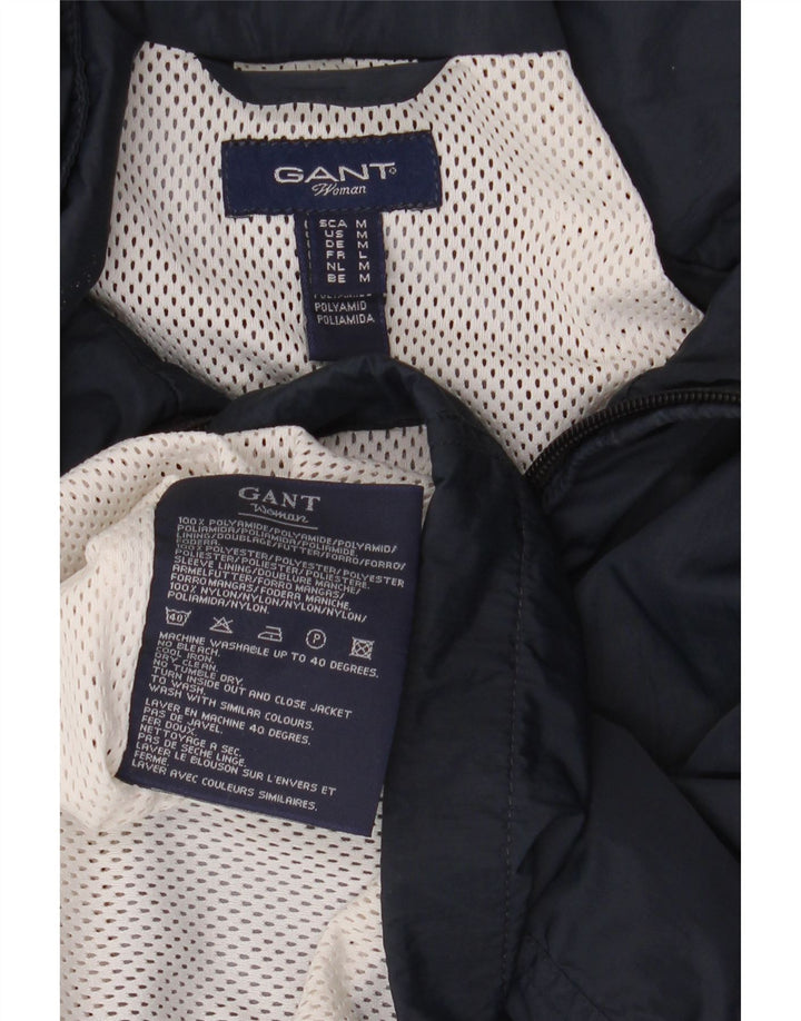 Γυναικείο μπουφάν βροχής με κουκούλα Gant UK 14 Medium Navy Blue Polyamide