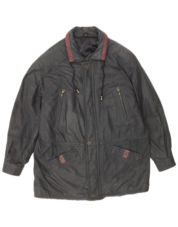 Vintage Ανδρικό Δερμάτινο Μπουφάν IT 50 Large Grey