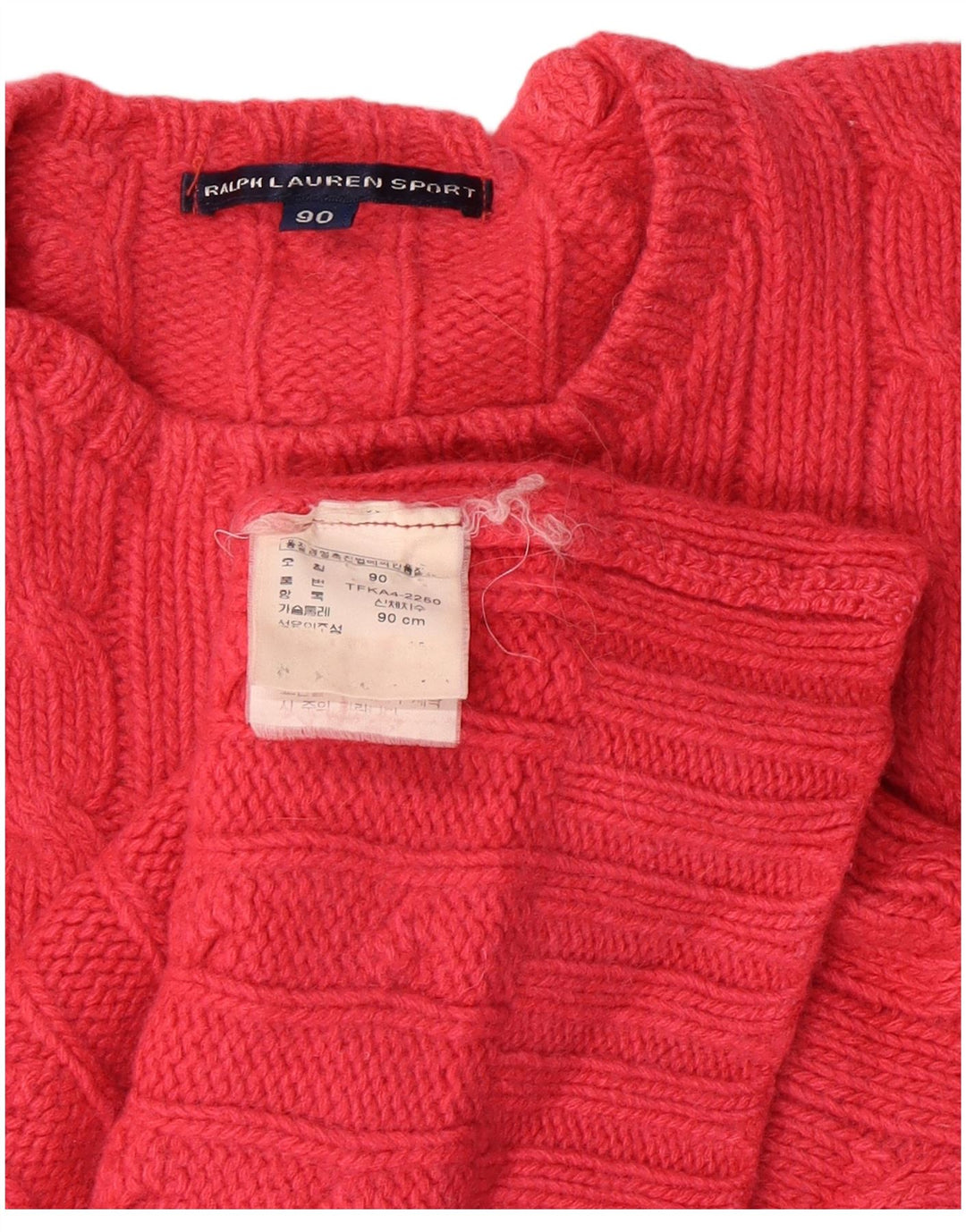 RALPH LAUREN Girls Crew Neck Jumper πουλόβερ 9-10 ετών Ροζ