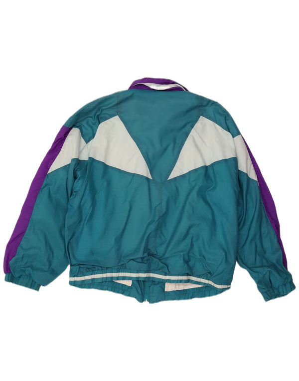 Vintage ανδρική αθλητική φόρμα Top Jacket Large Turquoise Colourblock Nylon 90s