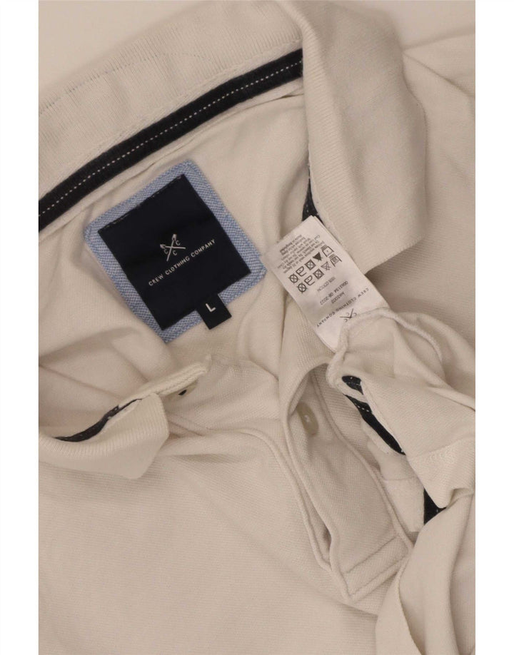Crew Clothing Ανδρικό πουκάμισο πόλο μεγάλο λευκό βαμβακερό