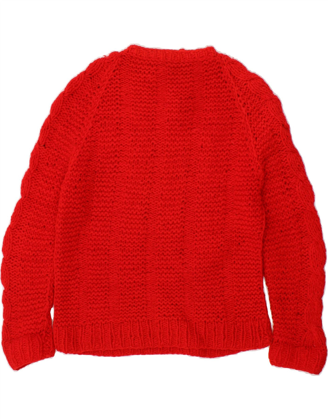 VINTAGE Womens V-Neck Jumper Sweater UK 14 Medium Red Vintage Vintage and Second-Hand Vintage from Messina Hembry 