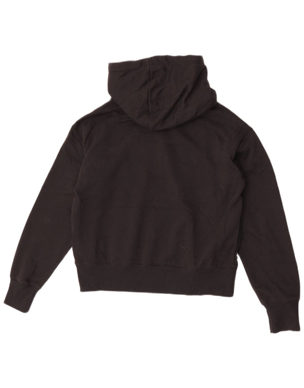 Champion Womens Graphic Hoodie Jumper UK 16 Large Black Cotton