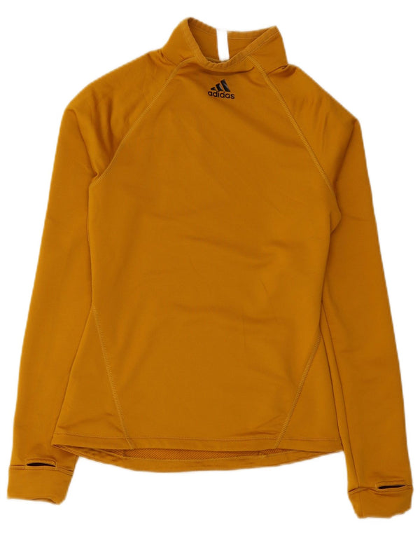 Adidas Γυναικείο τοπ μακρυμάνικο UK 8/10 Μικρός κίτρινος πολυεστέρας