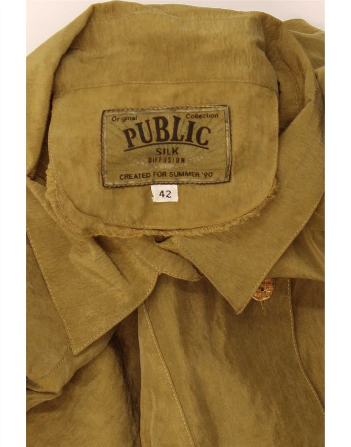 Public Γυναικείο πουκάμισο Oversized Μπλούζα EU 42 Large Khaki Silk