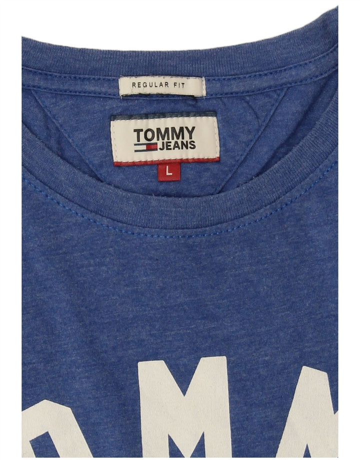 Tommy Hilfiger ανδρικό μπλουζάκι με γραφικό κανονικό μπλουζάκι Top Large Blue Polyester