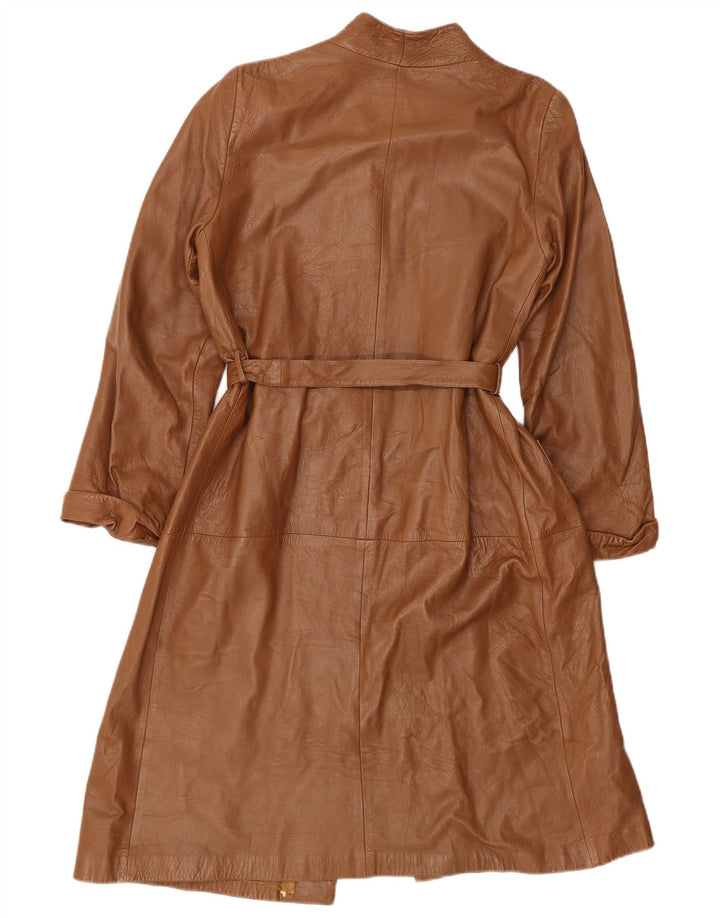 Vintage Γυναικείο Oversized Δερμάτινο Παλτό IT 40 Μικρό Καφέ