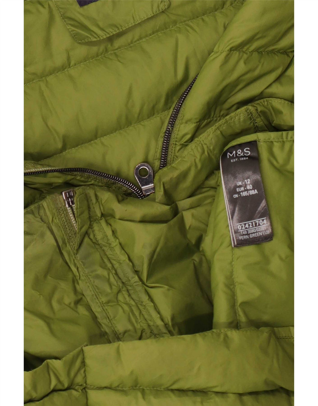 Marks & Spencer Γυναικείο μπουφάν UK 12 Medium Green Polyamide