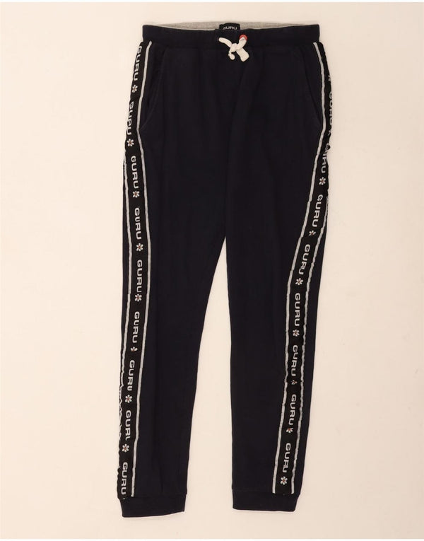 Guru γυναικεία αθλητική φόρμα παντελόνι Joggers UK 14 Large Navy Blue Colorblock