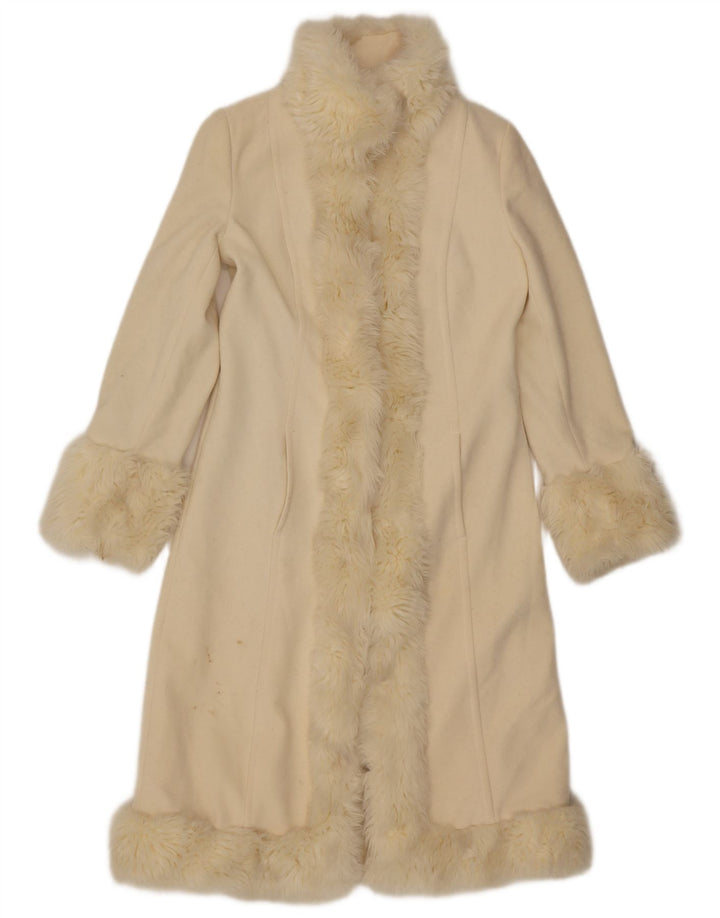 Zara Γυναικείο Πανωφόρι UK 10 Small Beige Wool