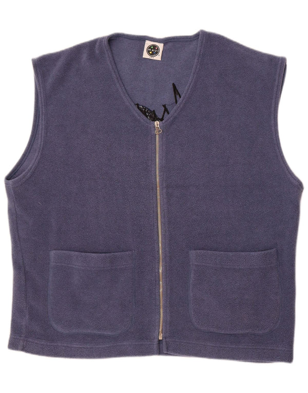 Maui and Sons Mens Graphic Fleece Gilet UK 42 XL Blue Polyester