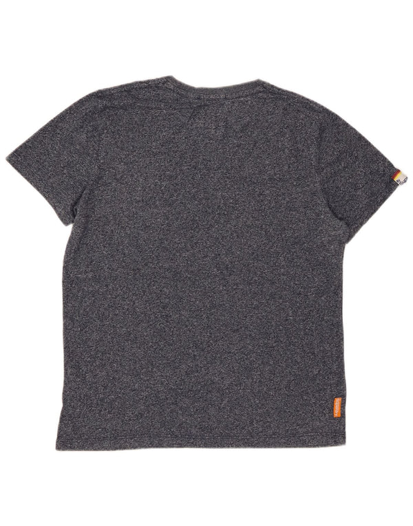 Ανδρικό T-Shirt SUPERDRY Top Large Navy Blue από βαμβακερό ύφασμα