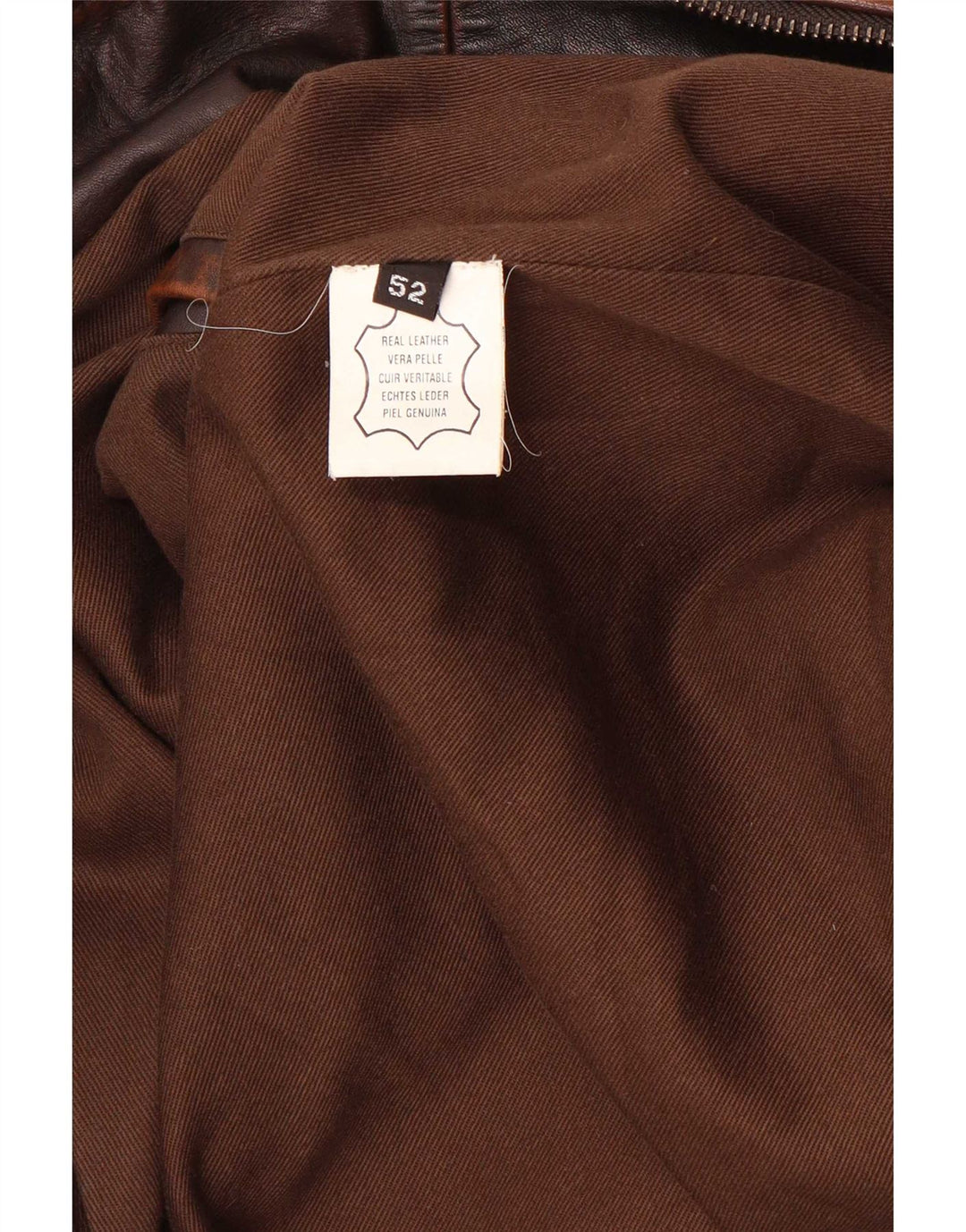 Vintage Ανδρικό Bomber Δερμάτινο Μπουφάν IT 52 Μεγάλο Καφέ