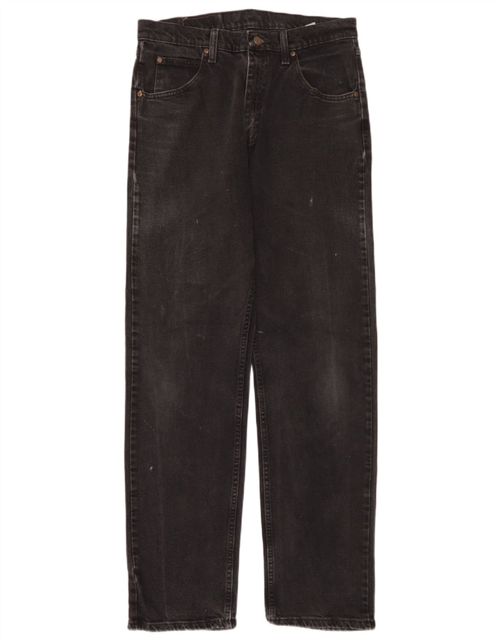 Ανδρικό τζιν Wrangler ίσιο W32 L34 μαύρο βαμβακερό