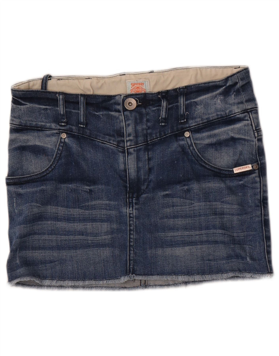 Superdry Γυναικεία Μίνι Τζιν Φούστα W28 Μεσαίο Μπλε Βαμβακερό