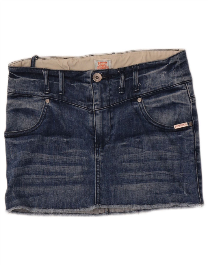 Superdry Γυναικεία Μίνι Τζιν Φούστα W28 Μεσαίο Μπλε Βαμβακερό