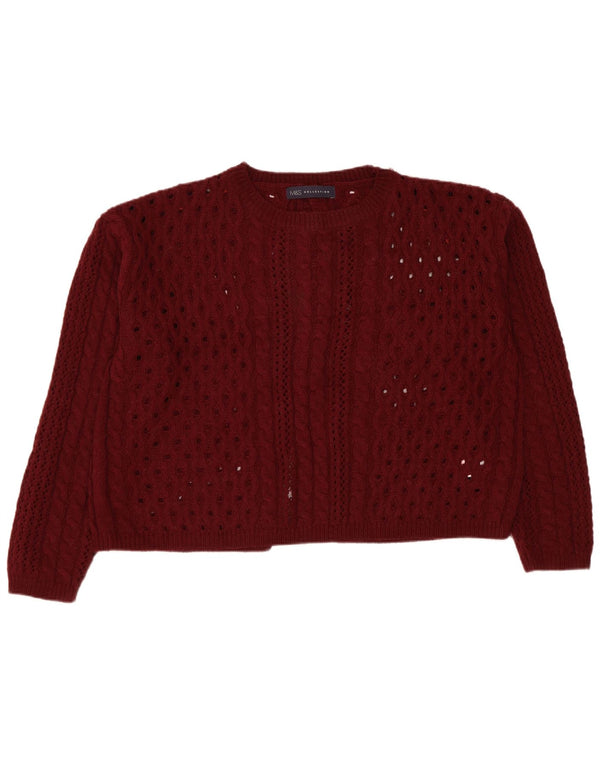 Marks & Spencer Womens See Through Boat Neck Jumper πουλόβερ UK 12 Medium Bu
