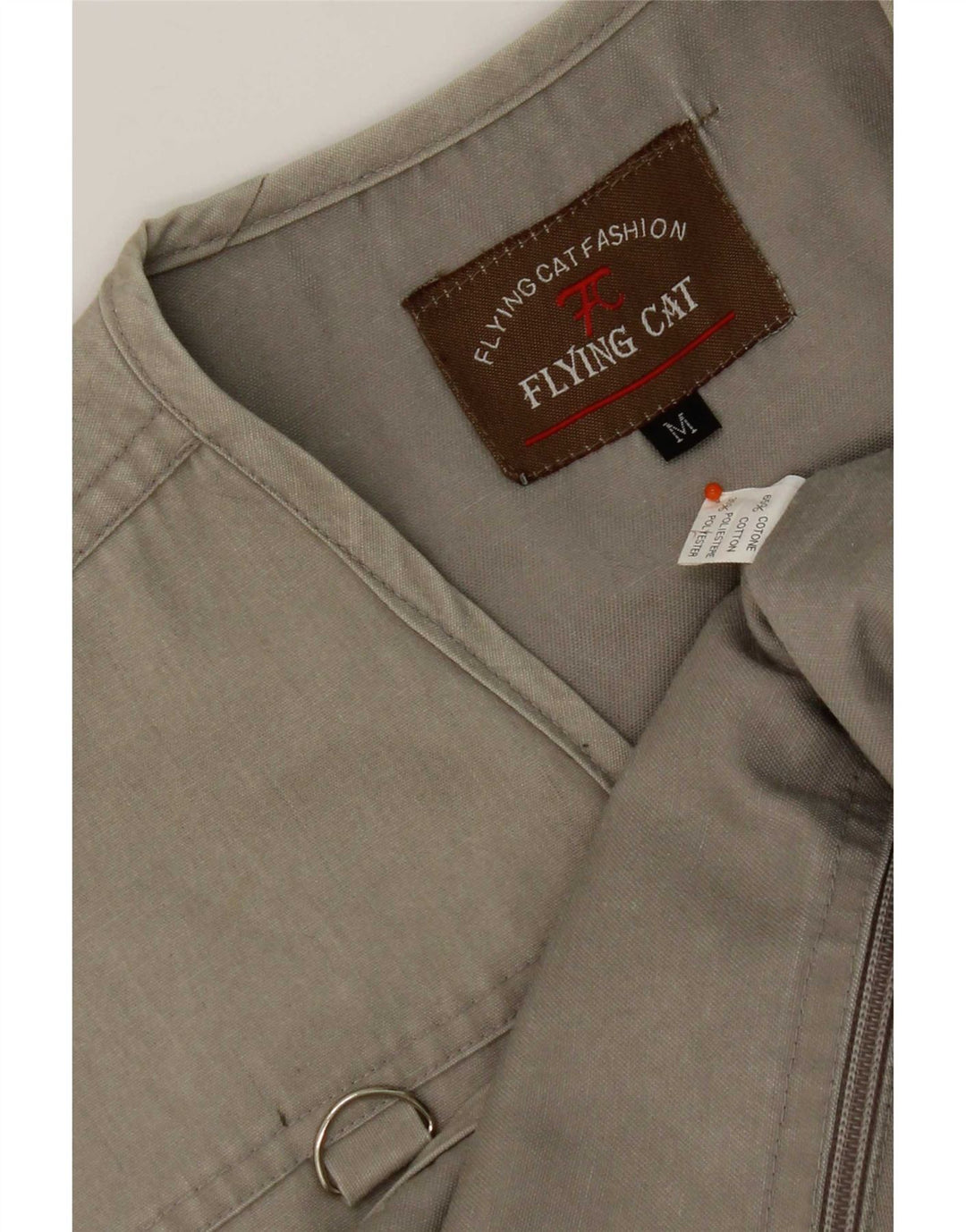 Vintage Mens Utility Gilet UK 38 Medium Grey Cotton