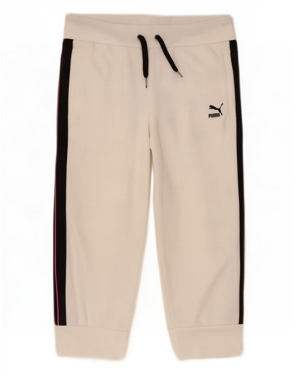 Puma Γυναικεία φόρμα Capri Παντελόνια Joggers UK 10 Small White Colourblock