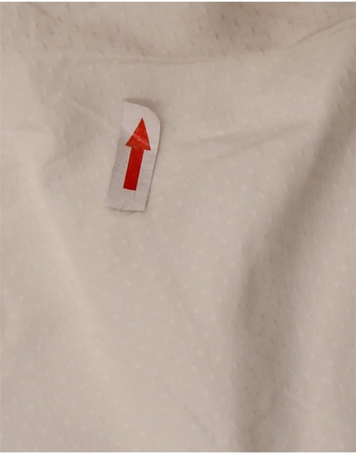 EDDIE BAUER Γυναικείο πουκάμισο μπλούζα UK 10 Small White Spotted Nylon