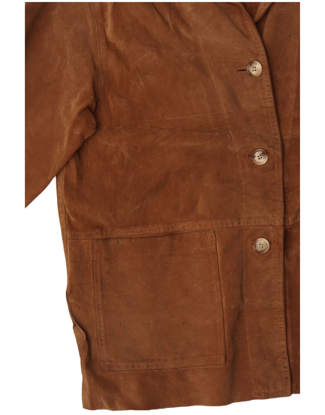 VINTAGE Γυναικείο Suede Jacket UK 14 Large Brown