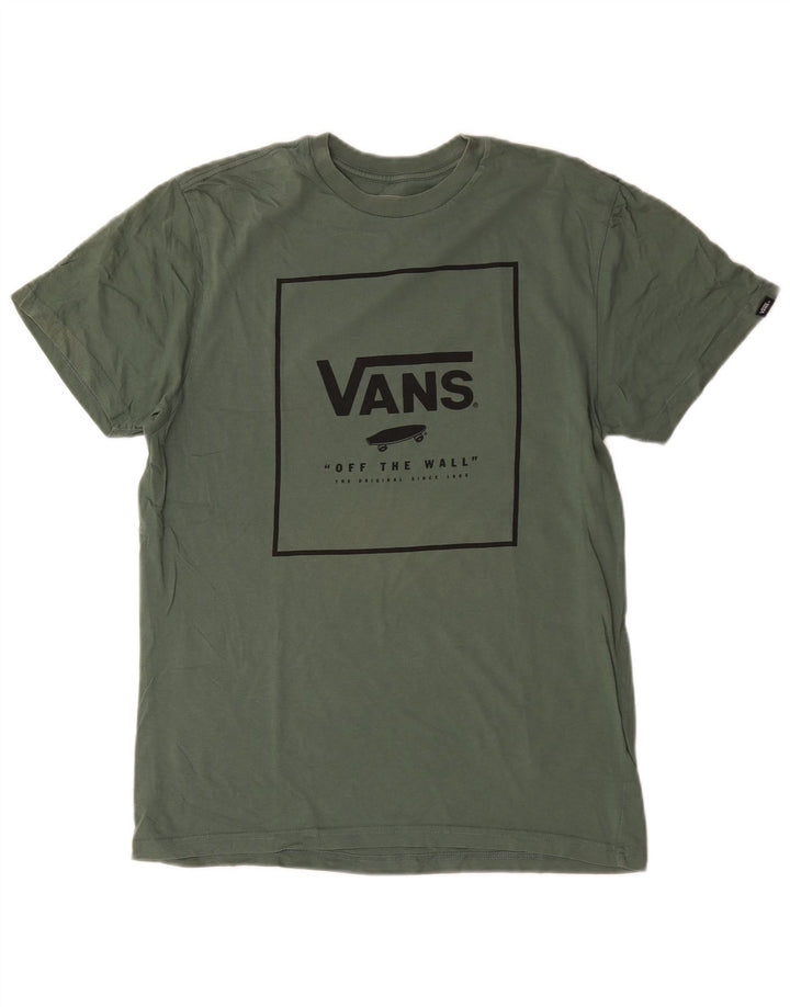 Ανδρικό αντρικό γραφικό μπλουζάκι Vans Τοπ μεσαίο πράσινο βαμβακερό