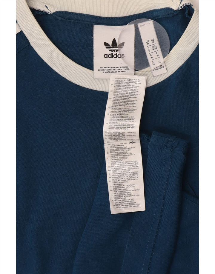 Ανδρικό T-Shirt Adidas Top από μεσαίο μπλε βαμβακερό