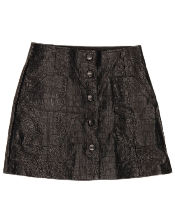 Stradivarius Γυναικεία μίνι φούστα UK 10 Small W28 Μαύρο Animal Print