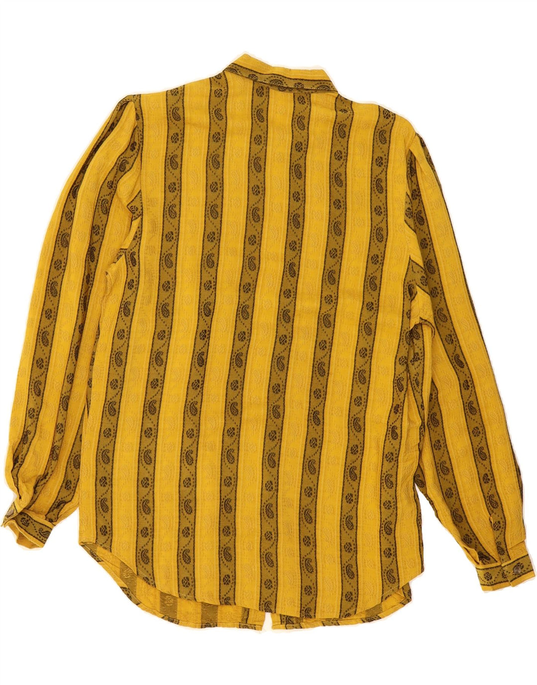 VINTAGE Womens Shirt Blouse IT 46 Large Yellow Striped Vintage Vintage and Second-Hand Vintage from Messina Hembry 