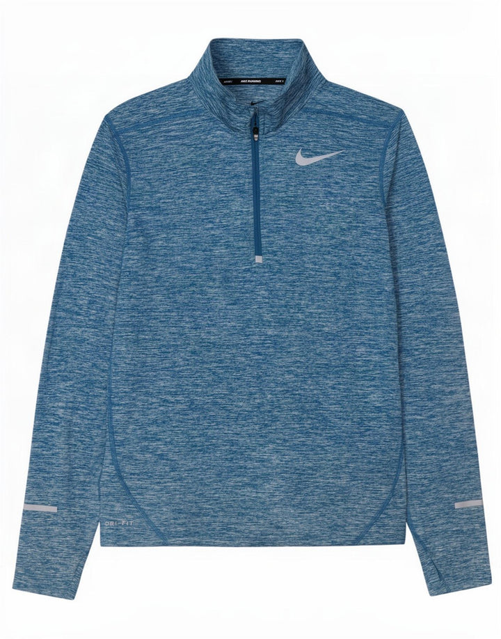Ανδρική φόρμα Nike Dri Fit με φερμουάρ πουλόβερ πουλόβερ στο επάνω μέρος, με μπλε φλύκταινες