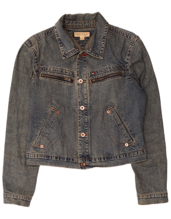 Tommy Hilfiger Womens Crop Denim Jacket UK 18 XL Blue Cotton