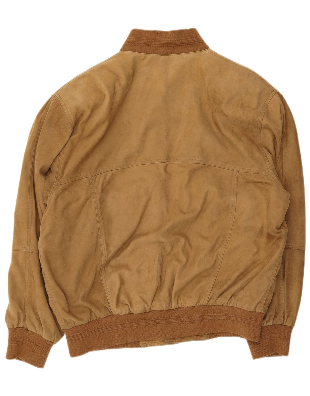 VINTAGE Ανδρικό Suede Bomber Jacket IT 50 Large Brown