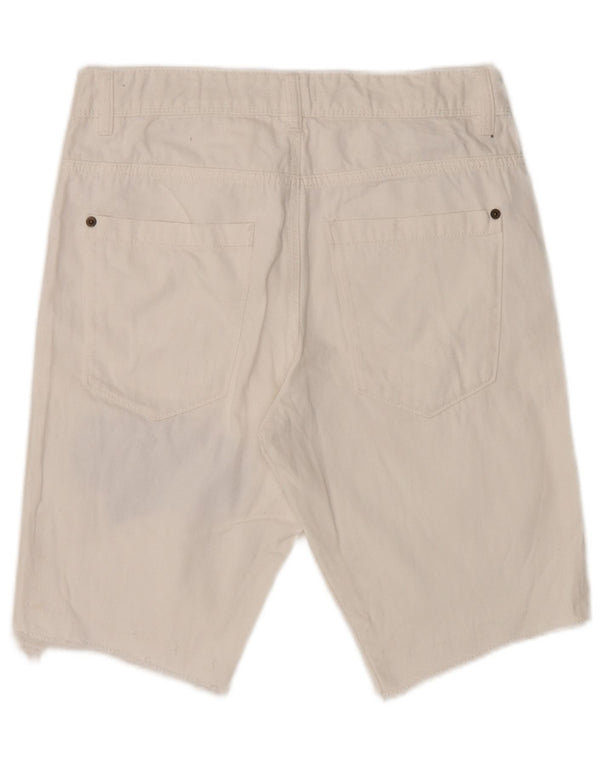 Τζιν σορτς Benetton Boys Distressed 13-14 ετών 3XL W30 λευκό βαμβακερό
