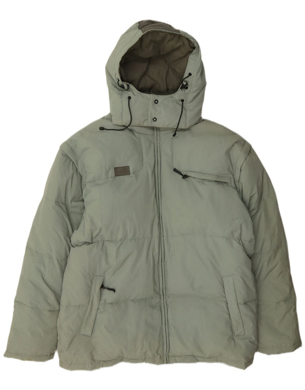 Fila Ανδρικό μπουφάν με κουκούλα με επένδυση UK 44 2XL πράσινο χρώμα πολυαμίδιο