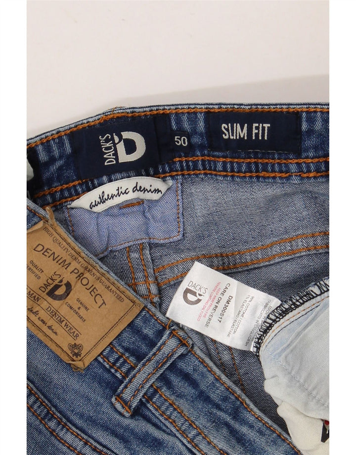 DACK'S Ανδρικό Slim Jeans IT 50 Large W34 L31 Μπλε βαμβακερό