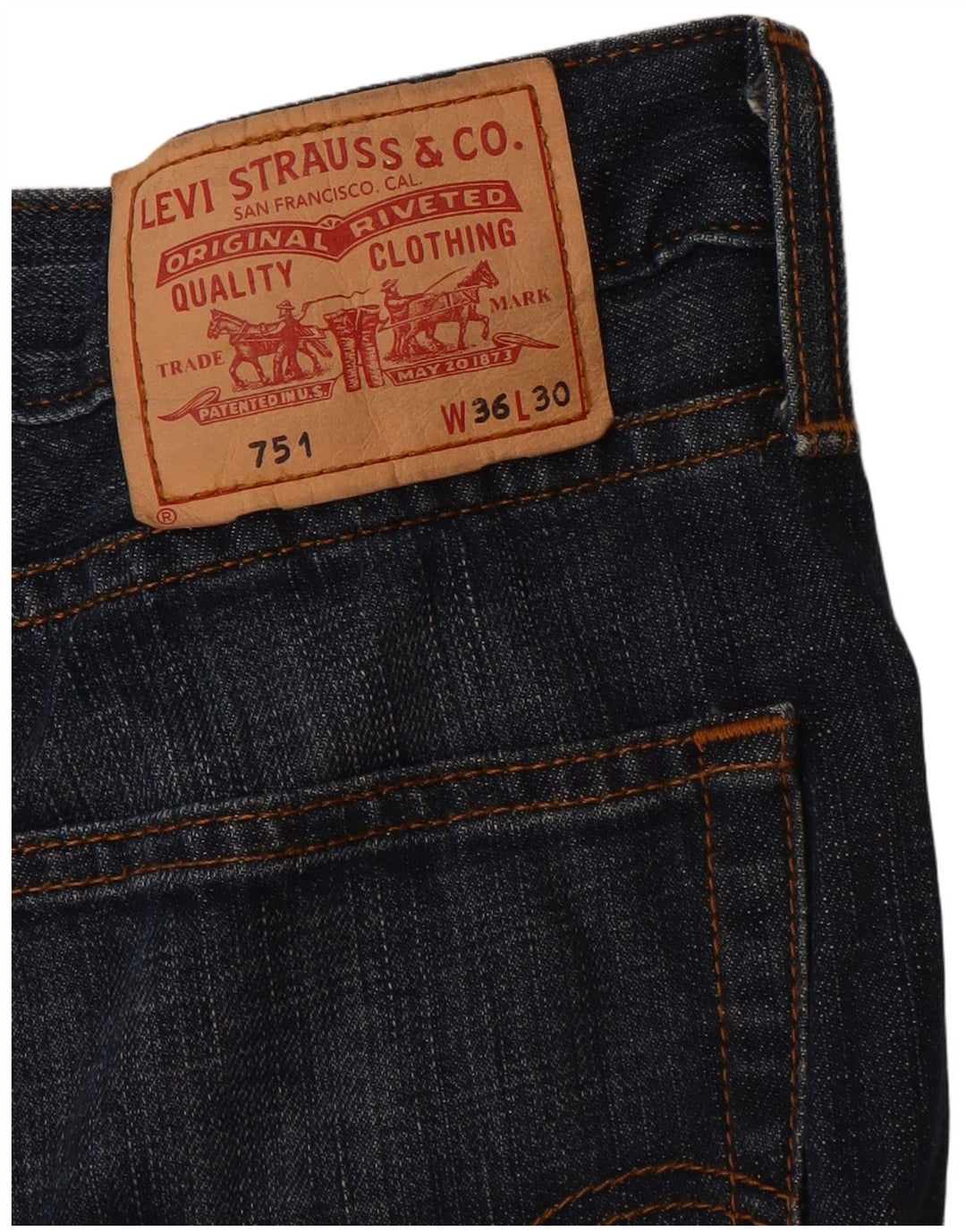 LEVI'S Ανδρικό 751 ίσιο τζιν W36 L30 Navy Blue Cotton
