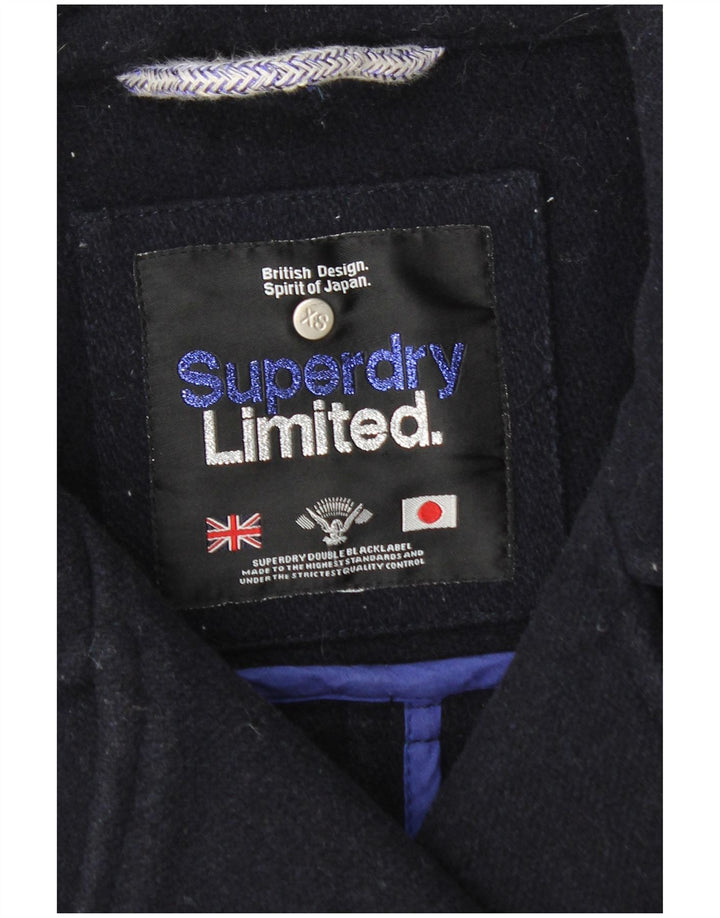 Superdry Γυναικείο παλτό με διπλό στήθος UK 6 XS Navy Blue Wool