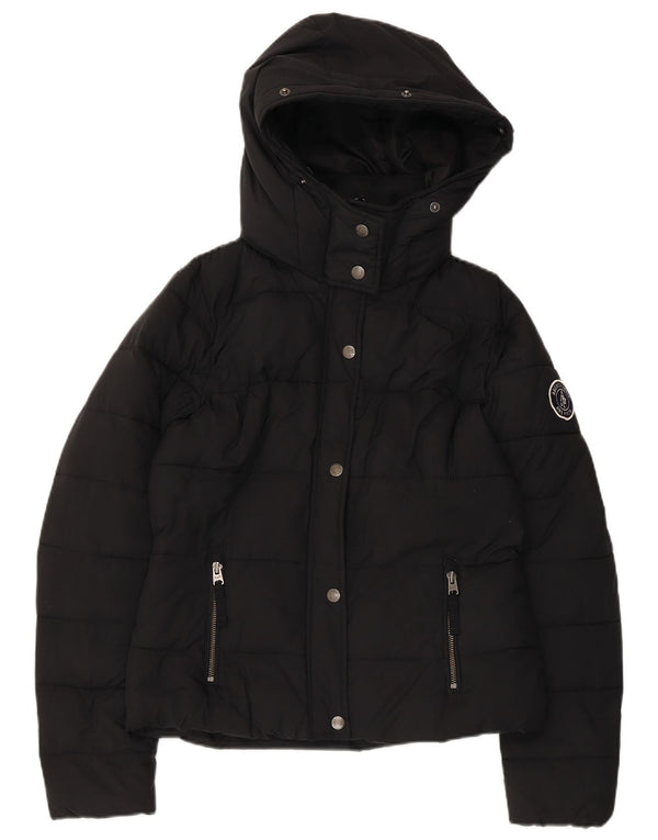 Γυναικείο μπουφάν με κουκούλα Abercrombie & Fitch UK 10 Small Black Polyester