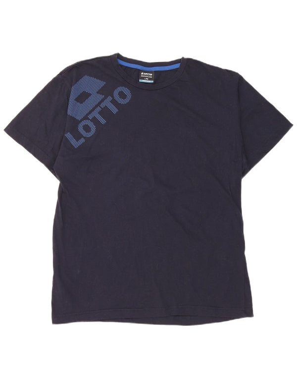 Ανδρικό γραφικό μπλουζάκι Lotto Top Large Navy Blue από βαμβάκι