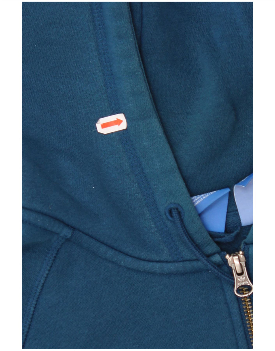 Γυναικείο πουλόβερ με κουκούλα με φερμουάρ ADIDAS UK 10 μικρό βαμβακερό