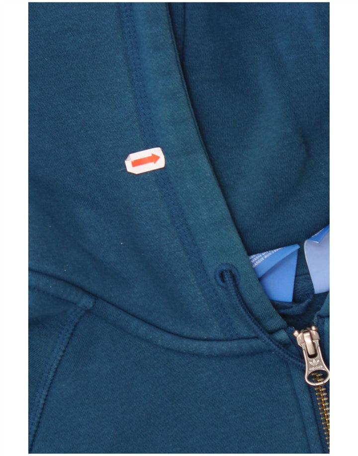 Γυναικείο πουλόβερ με κουκούλα με φερμουάρ ADIDAS UK 10 μικρό βαμβακερό