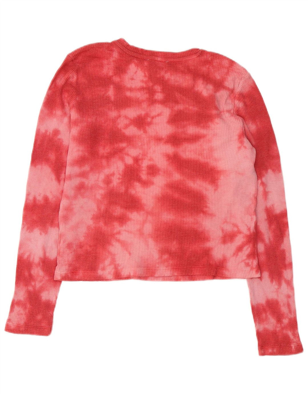 Topshop Γυναικείο τοπ μακρυμάνικο UK 8 Small Red Tie Dye Polyester