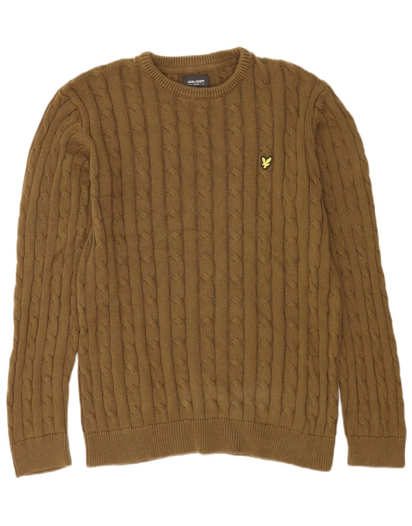 Πουλόβερ Lyle & Scott Boys Crew Neck Jumper 15-16 Years Khaki