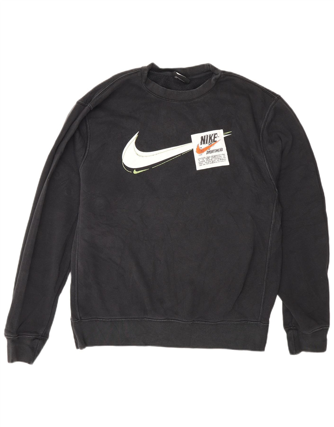 Ανδρικό γραφικό φούτερ Nike, μεσαίο μαύρο βαμβακερό