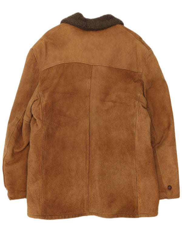 Vintage Ανδρικό Shearling Jacket UK 38 Medium Brown
