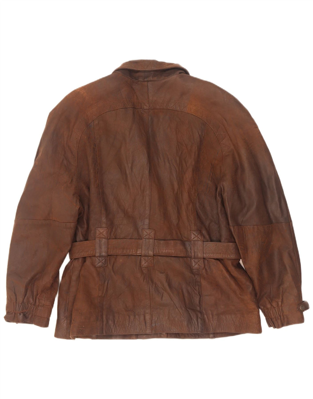 Vintage Γυναικείο Δερμάτινο Μπουφάν Biker IT 42 Μεσαίο Καφέ