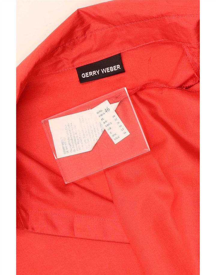 Gerry Weber Γυναικείο κοντομάνικο πουκάμισο μπλούζα UK 20 2XL κόκκινο πολυεστέρα