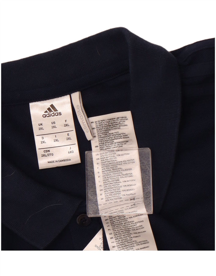 Ανδρικό πουκάμισο ADIDAS Climalite Polo 2XL Navy Blue Cotton
