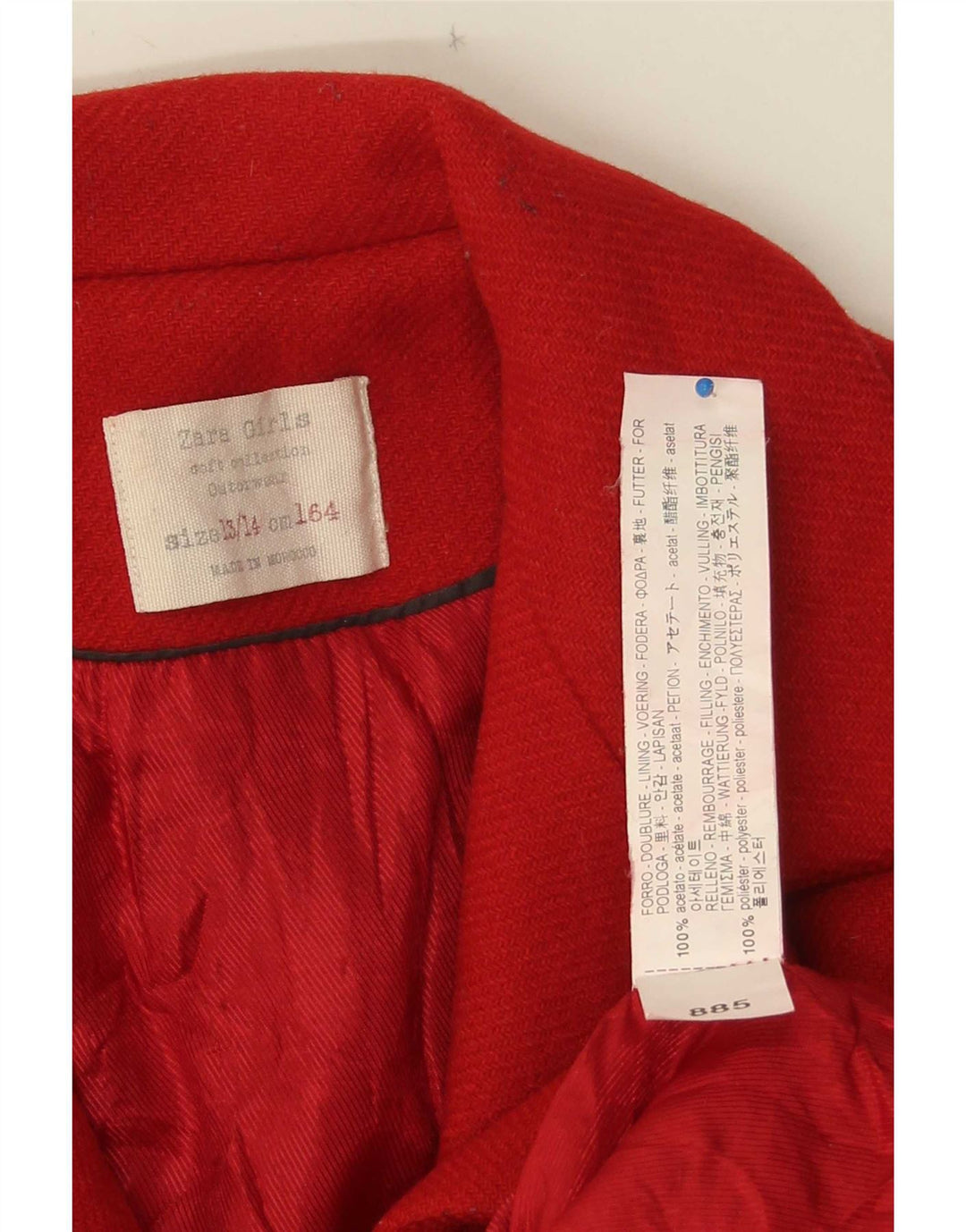 Παλτό Zara Girls 13-14 Years Red Acetate