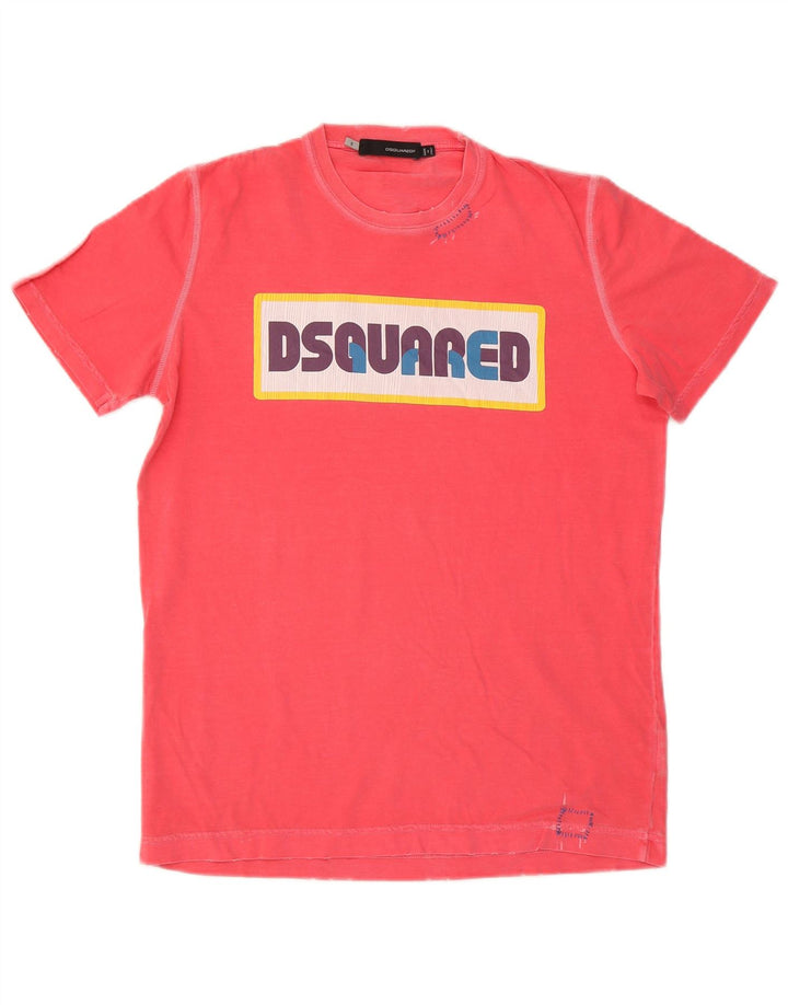 Ανδρικό γραφικό T-Shirt Dsquared2 Top Μικρό Ροζ